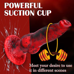 Thick Anal 3 IN 1 Huge Knot Fantasy Monster Dildo for U and G-spot with Suction Cup