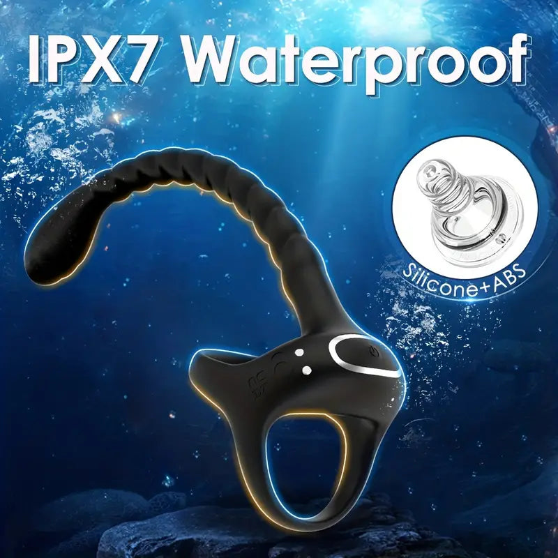 Remote Control Vibrating Cock Ring Prostate Stimulator With Double Mini Bullets For Men Pleasure