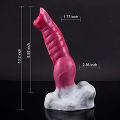 Realistic Hands-Free 10.2 Inch G-Spot Dildos Wolf Knot Dildo with Suction Cup for Vagina and Anal Play