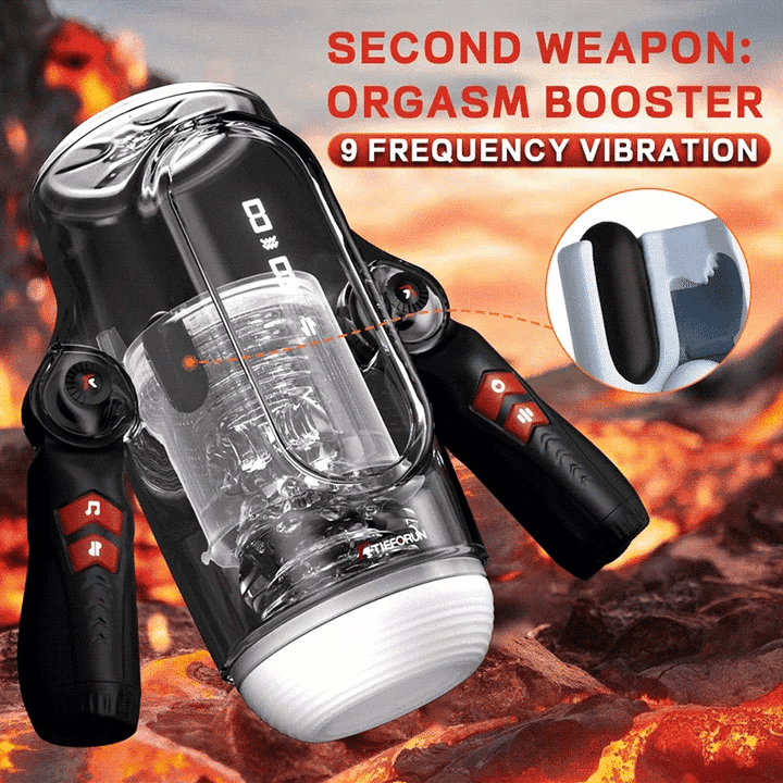 Edmund – 9 Telescopic Vibration Handheld LED Display Male Masturbator With Intelligent Heating Voice