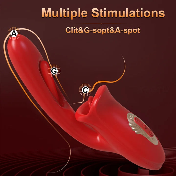 Vanessa – Rose Erotica Tapping & Slapping Mouth Biting Vibrators with G Spot Stimulator