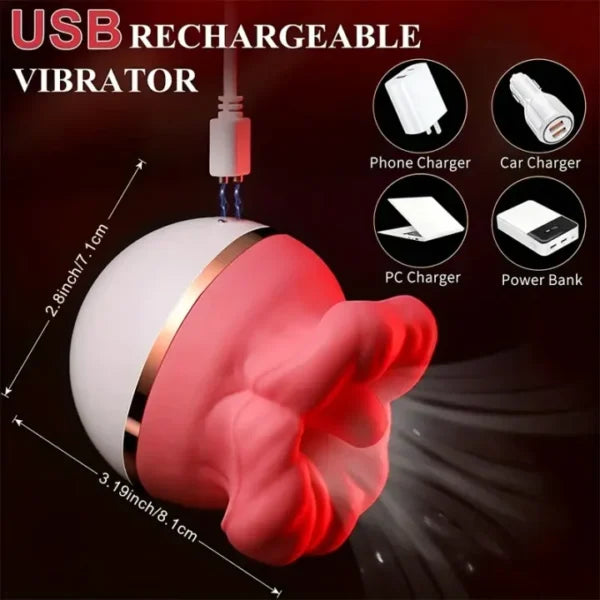 Charlene – 3 Suction 5 Vibrations& Licking Big Mouth Tongue Vibrator & Nipple Clitoral Licker Stimulator