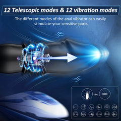 Sophia – 12 Vibrating & 3 Thrusting Prostate Massager Anal Vibrator