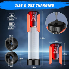 5 Suction Intensities Extended Erection and Air Pressure Device Automatic Penis Enlarger Extend Vacuum Pump