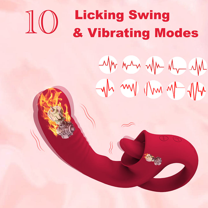 Nina – 2 in 1Nipple Clitoral Stimulator Clitoral 10 Licking & Vibrating G Spot Vibrator Rechargeable Strapless Strap-On Realistic Dildo Vibrator