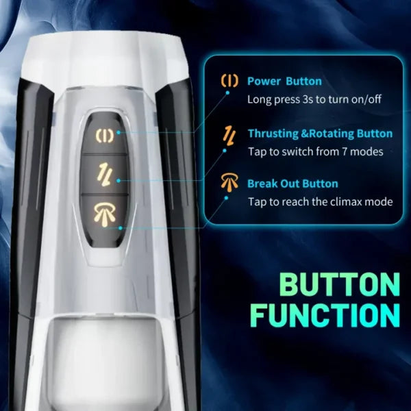 Tobias – 7 Thrust & Rotate Modes Recharge Male Masturbator with 3D Real Texture Sleeve