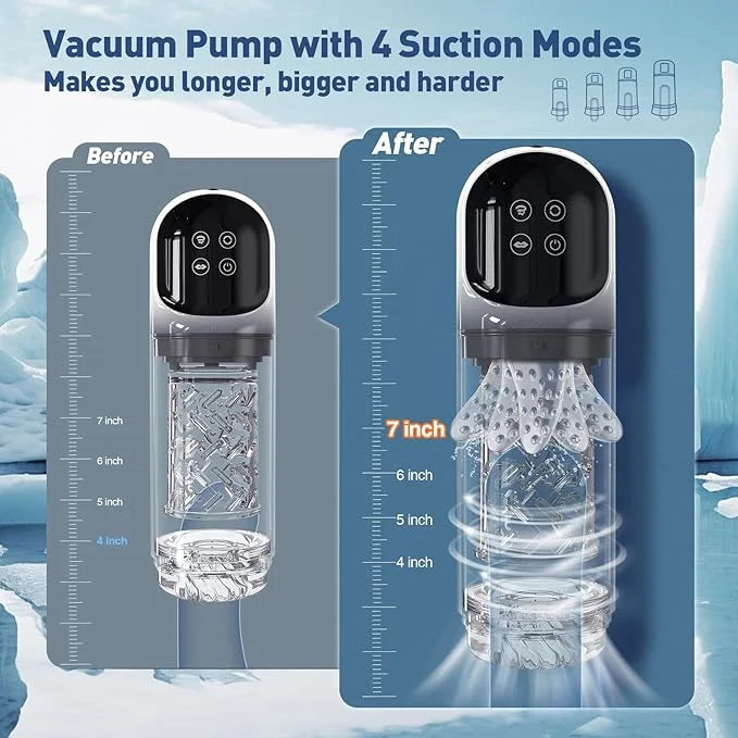 Cody – Automatic 4 Pump & 7 Sucking & 7 Rotating & 7 Licking & LCD Display Sex Machine Pocket Pussy Male Stroker Penis Pump