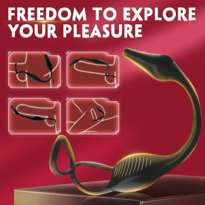 Remote Control 3 In 1 Male Sex Toys Vibrating Cock Ring Prostate Massager 7 Modes Anal Toys Butt Plug G Spot Vibrator Dildo