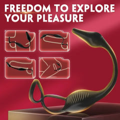 Remote Control 3 In 1 Male Sex Toys Vibrating Cock Ring Prostate Massager 7 Modes Anal Toys Butt Plug G Spot Vibrator Dildo