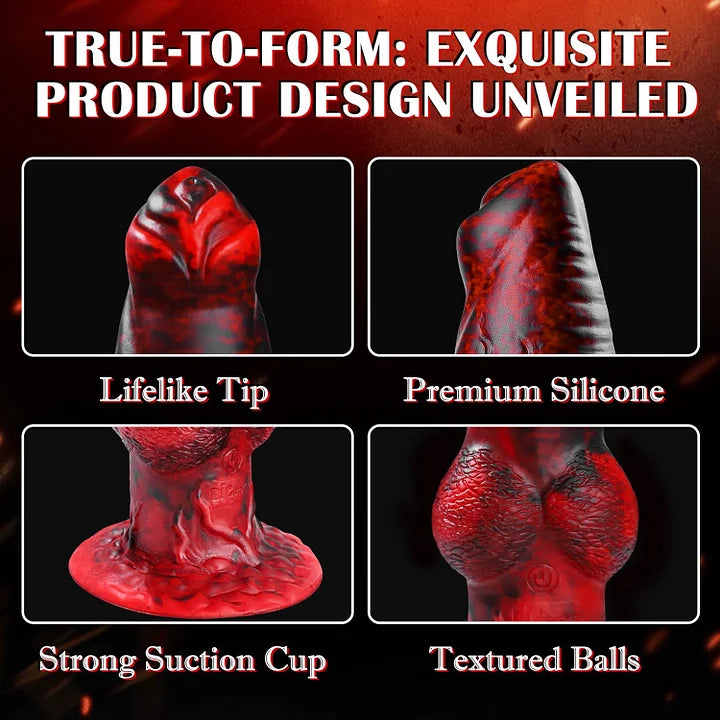 Thick Anal 3 IN 1 Huge Knot Fantasy Monster Dildo for U and G-spot with Suction Cup