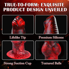 Thick Anal 3 IN 1 Huge Knot Fantasy Monster Dildo for U and G-spot with Suction Cup