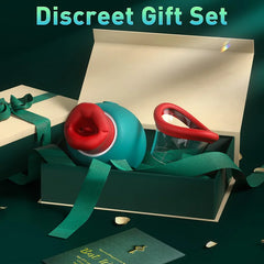 Lola – 4 IN 1 Rose Sex Toy Licking Vibrator with 10 Mouth Kissing Vibrations & 3 Auto/Manual Suction