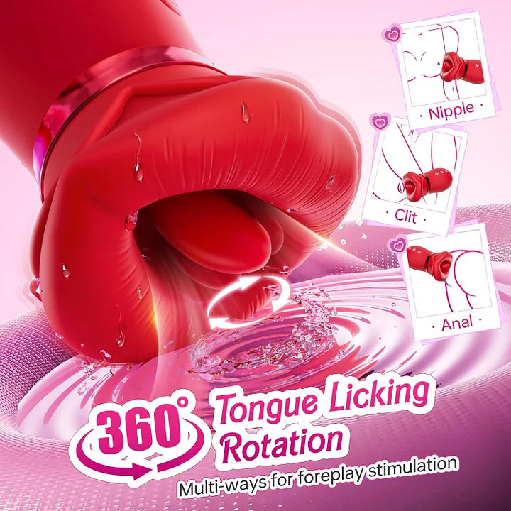 Nevaeh – 4IN1 Mouth Sucking Vibrator 10 Tongue Licking 3 Auto & 1 Manual Sucking Clit Nipple G Spot Vibrators
