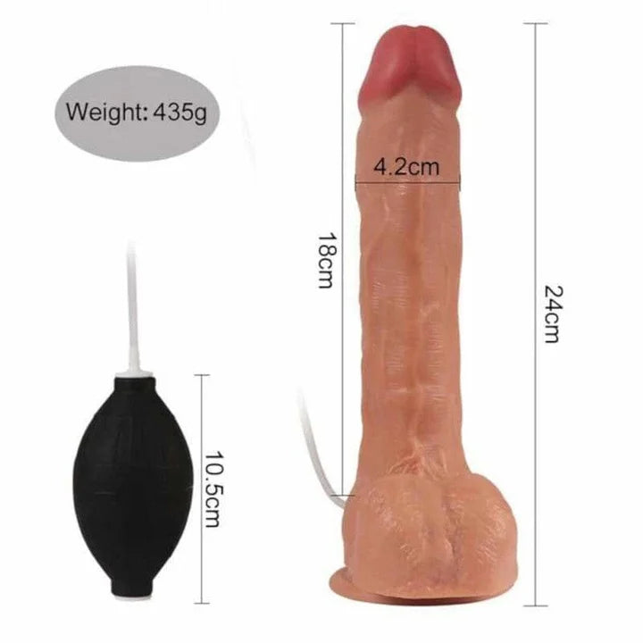 REALISTIC 9 INCH SQUIRTING DILDO WITH SUCTION CUP