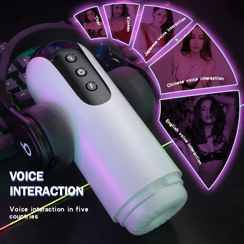 Benjamin – Automatic Sucking Heated 10 Rotating Vibrations & Heating Base Male Masturbator Cup
