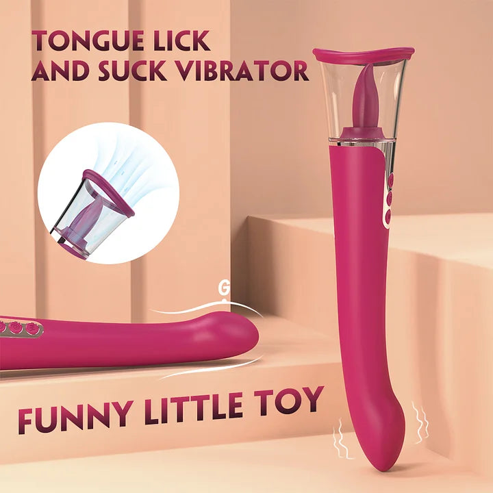 3 in 1 Clit Licking Tongue & Clitoral Sucking G Spot Vibrator Sex Toys