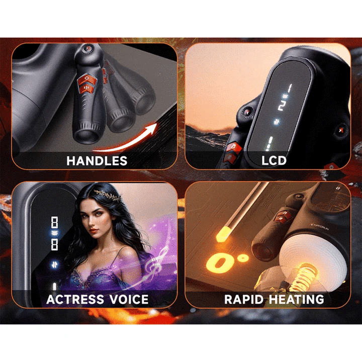 Edmund – 9 Telescopic Vibration Handheld LED Display Male Masturbator With Intelligent Heating Voice