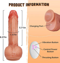 Robinson – Remote Control 3 in 1 Realistic 3 Thrusting & 6 Vibrating Modes Thrusting Dildo Vibrator