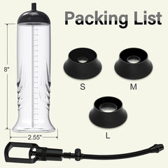 Pump Vacuum Air Pressure Device for Men Stronger Bigger Erections Manual Penis Enlarger