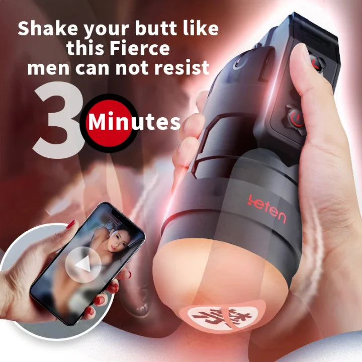 Tristan – Strong Sucking Durable APP Remote Control 2 in 1 Pussy Pockets 10 Vibration Male Masturbation Cup