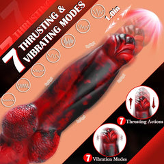 Thick Anal 3 IN 1 Huge Knot Fantasy Monster Dildo for U and G-spot with Suction Cup