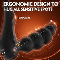 3-in-1 Prostate Massager with Dual Cock Ring 5 Graduated Anal Beads