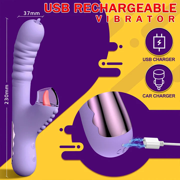 Chloe – 4-in-1 Thrusting Tongue-licking Sucking G-spot Vibrator