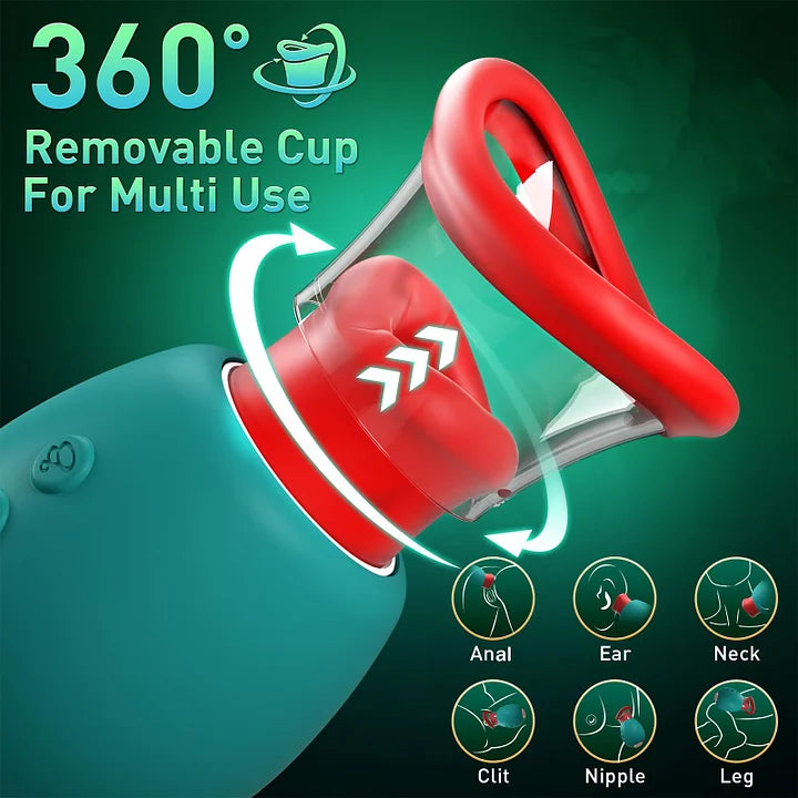 Lola – 4 IN 1 Rose Sex Toy Licking Vibrator with 10 Mouth Kissing Vibrations & 3 Auto/Manual Suction