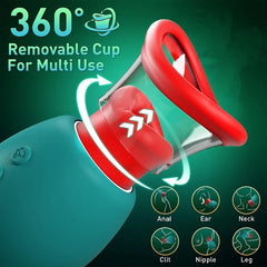 Lola – 4 IN 1 Rose Sex Toy Licking Vibrator with 10 Mouth Kissing Vibrations & 3 Auto/Manual Suction