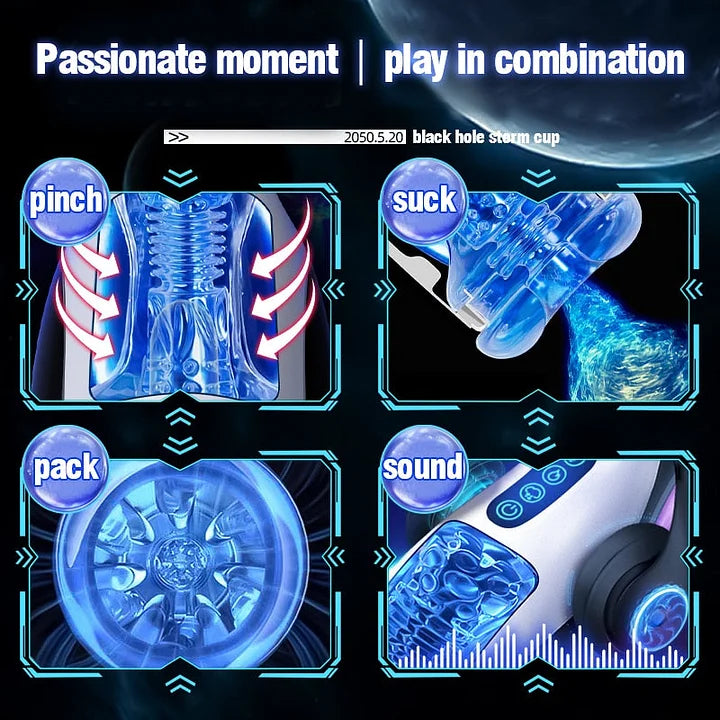Male Masturbator Automatic Blowjob Cup Powerful Sucking Vaginal Mouth Intelligent Heated Masturbator Adult Sex Toys For Men