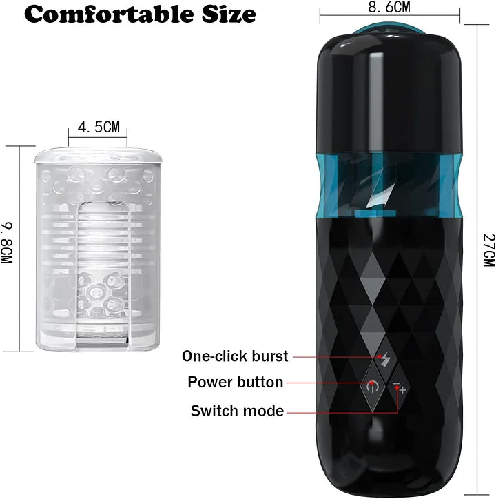 Ayaan – 10 Thrusting & Rotating Hands-Free Electric Pocket Pussy Automatic Realistic Male Masturbator (2)View