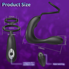 12Vibrating Male Prostate Stimulator Toys Anal Vibrator With Cock Ring