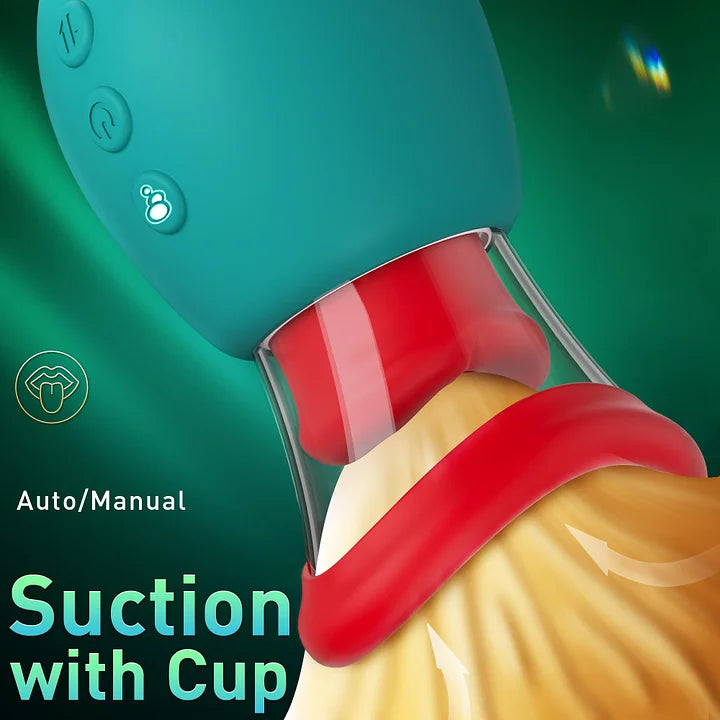 Lola – 4 IN 1 Rose Sex Toy Licking Vibrator with 10 Mouth Kissing Vibrations & 3 Auto/Manual Suction