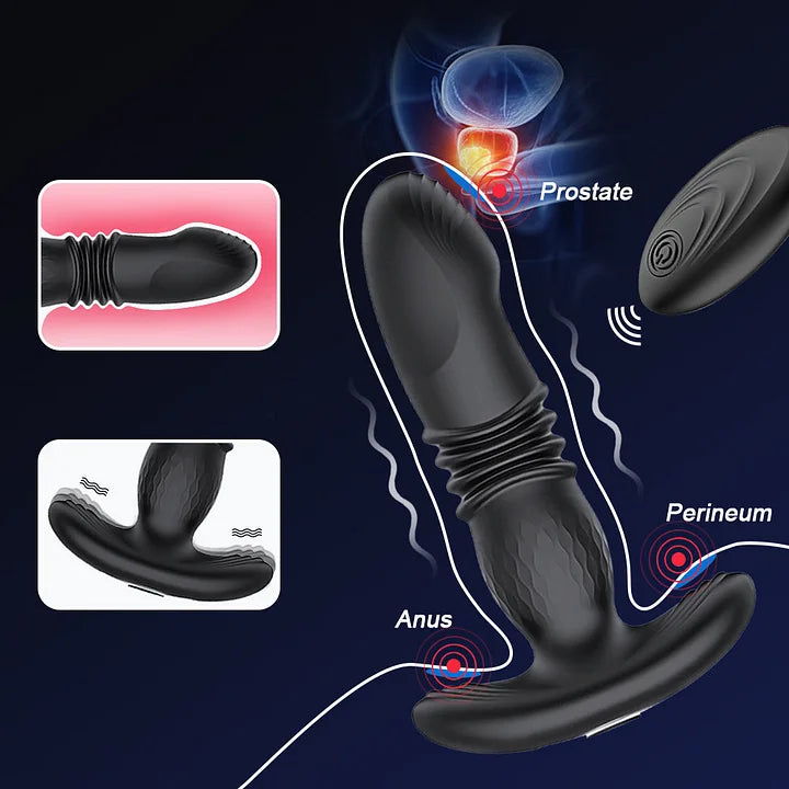 Prostate Thrusting Vibration Butt Plug with Remote Control