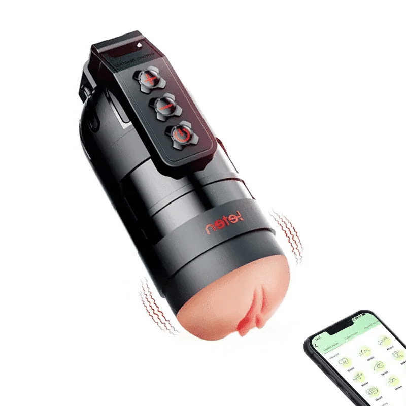 Tristan – Strong Sucking Durable APP Remote Control 2 in 1 Pussy Pockets 10 Vibration Male Masturbation Cup