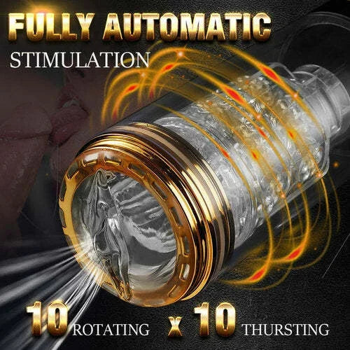 Gage – 10 Telescopic Rotations and 10 Suction Modes with 3D Realistic Vagina Textured Automatic Male Oral Sex Masturbator