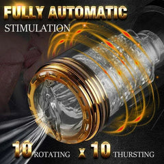 Gage – 10 Telescopic Rotations and 10 Suction Modes with 3D Realistic Vagina Textured Automatic Male Oral Sex Masturbator