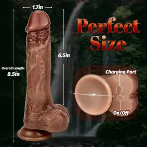 Jeffrey – 5 Telescopic & 10 Vibrating Dildos 8.5in G Spot Silicone Suction Cup Dildo Heated Anal Dildo (11)View