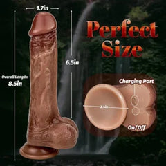 Jeffrey – 5 Telescopic & 10 Vibrating Dildos 8.5in G Spot Silicone Suction Cup Dildo Heated Anal Dildo (11)View