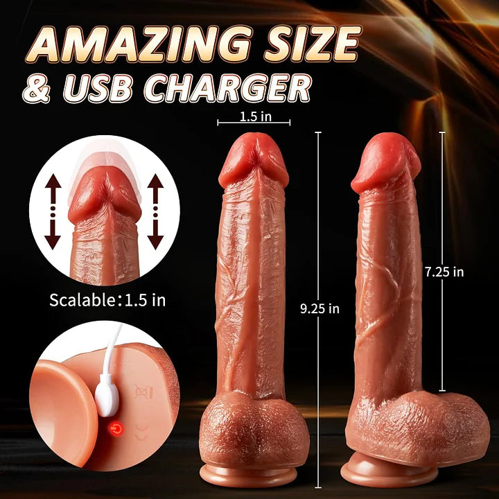 Atlas – Thrusting Dildo Clit G Spot Vibrator Sex Toys with 5 Thrusting 5 Vibration Strong Suction Cup