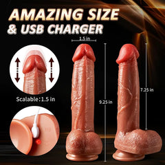 Atlas – Thrusting Dildo Clit G Spot Vibrator Sex Toys with 5 Thrusting 5 Vibration Strong Suction Cup