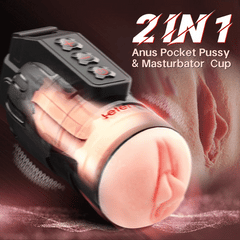 Tristan – Strong Sucking Durable APP Remote Control 2 in 1 Pussy Pockets 10 Vibration Male Masturbation Cup