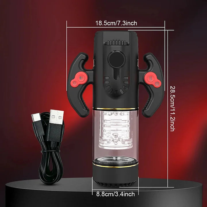 Caspian – Automatic 9 Thrusting Rotating&Sucking Handle Control Blowjob Machine Electric Male Masturbation Cup
