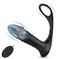 Wireless Remote Control 10 Thrusting & Vibrating Male Anal Vibrator Prostate Massager
