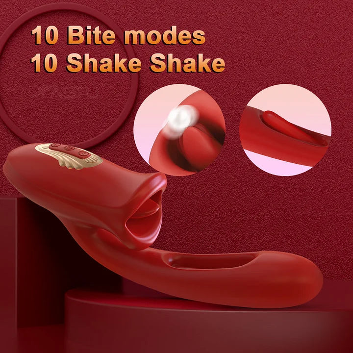 Vanessa – Rose Erotica Tapping & Slapping Mouth Biting Vibrators with G Spot Stimulator