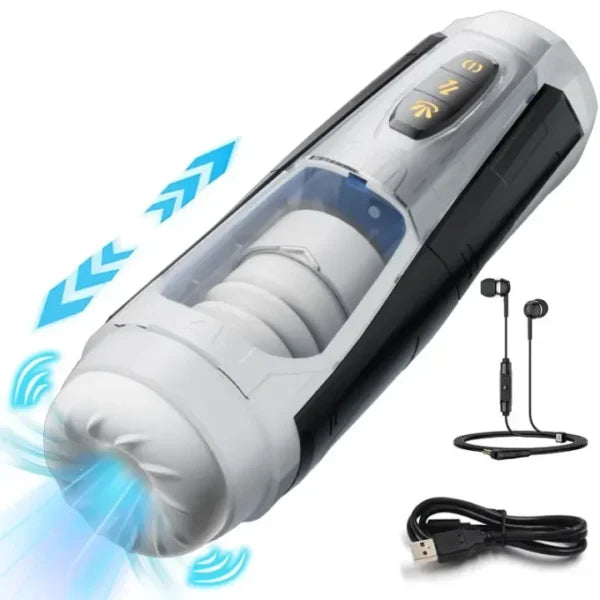 Tobias – 7 Thrust & Rotate Modes Recharge Male Masturbator with 3D Real Texture Sleeve