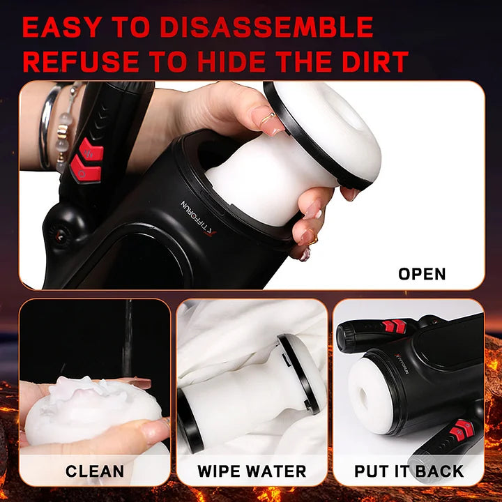 Edmund – 9 Telescopic Vibration Handheld LED Display Male Masturbator With Intelligent Heating Voice