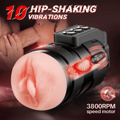 Tristan – Strong Sucking Durable APP Remote Control 2 in 1 Pussy Pockets 10 Vibration Male Masturbation Cup