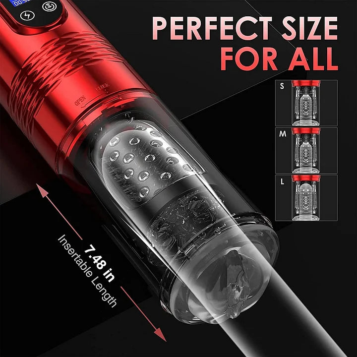 Malcolm – Automatic 10 Vibrating & 6 Thrusting LCD Display Male Masturbator Men Pocket Pussy Male Stroker 3D Sleeve Sex Machine