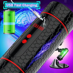 Automatic Real Soft Oral Vaginal Oral Sex Machine Double-Channel Masturbation Cup
